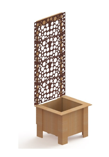 Cedar Planter 18 x 18 x 18 with Privacy Screen