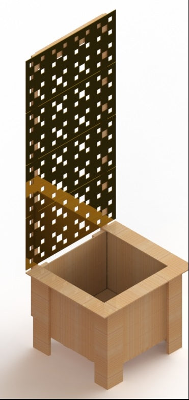 Cedar Planter 18 x 18 x 18 with Privacy Screen