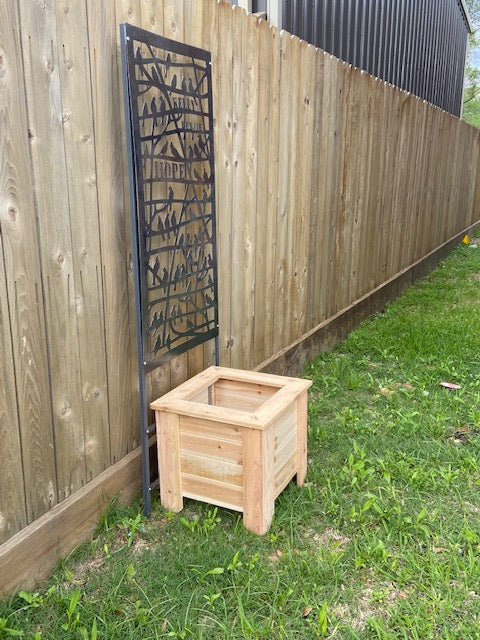 Cedar Planter 18 x 18 x 18 with Privacy Screen