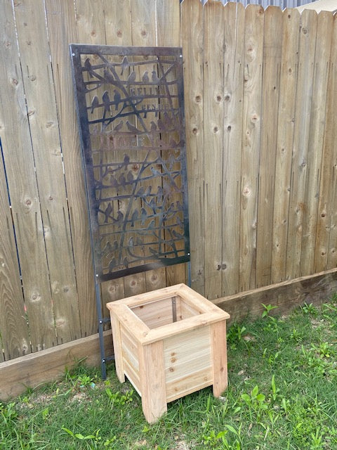 Cedar Planter 18 x 18 x 18 with Privacy Screen