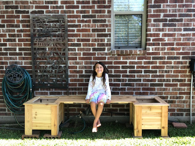 Cedar Planters 18 x 18 x 18 with Bench and Privacy Screen